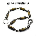 【good vibrations 正規取扱店】シルバーアクセサリー ウォレットチェーン シルバー925 イブシ 重厚 極太ローラー 真鍮マリア 聖母マリア アラ...