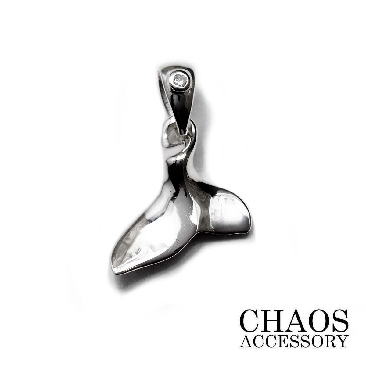 【24×15mm】シルバーアクセサリー メンズ シルバー925 ホエールテイル クジラの尻尾 ホエールテール ペンダントトップ チャーム キュービックジルコニア...