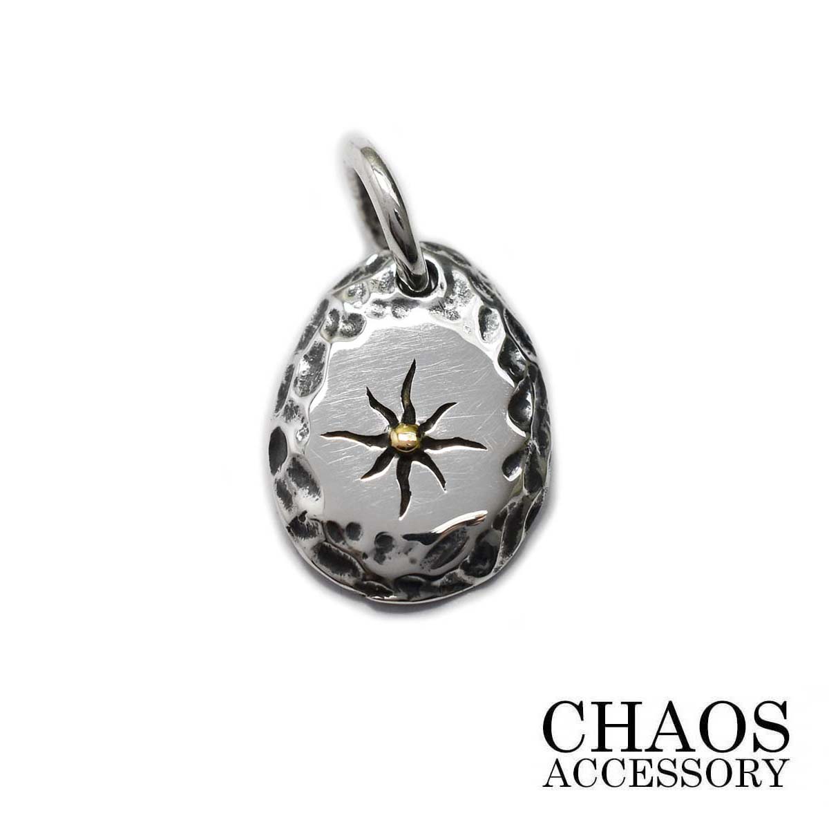 【22×12mm】【10金】シルバーアクセサリー メンズ シルバー925 サンマーク スタッズ 10 ...