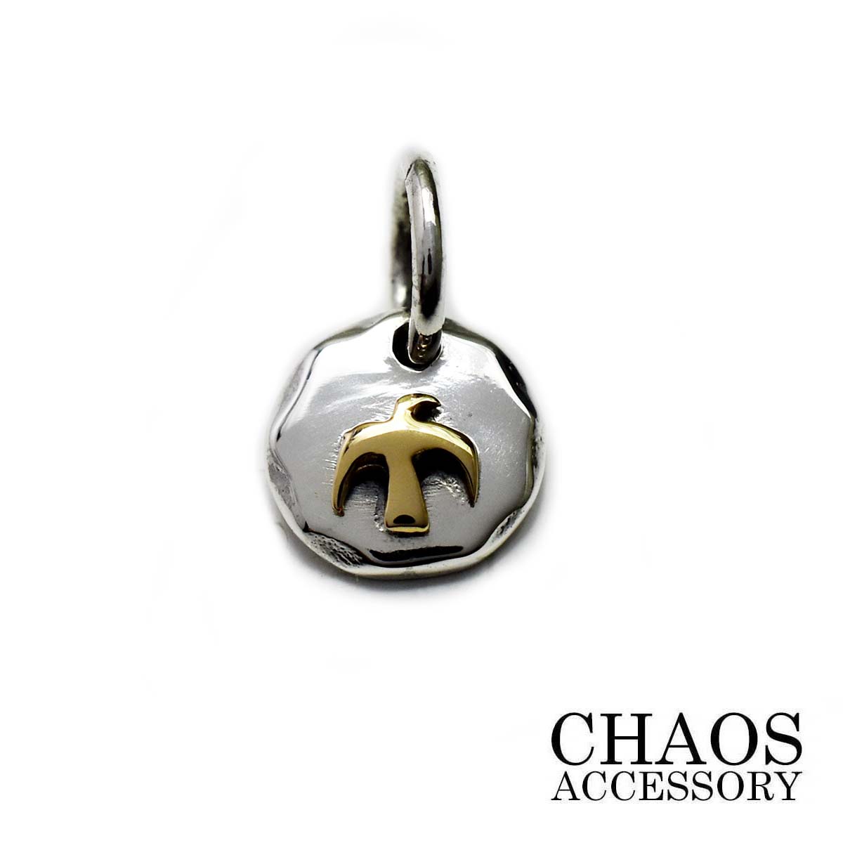 【16×10mm】シルバーアクセサリー メンズ シルバー925 イーグルメタル タタキ ブラスイーグ ...