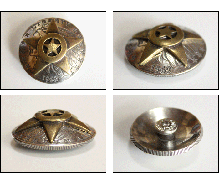 CHAOS Accessoryの【FUNNY正規取扱店】【直径31mm】メンズ 財布 パーツ FUNNY ファニー コンチョ チーフスタートロフィーコンチョ インディアンヘッド 31mm ウエスタン アクセサリー カスタムパーツ｜アングル2