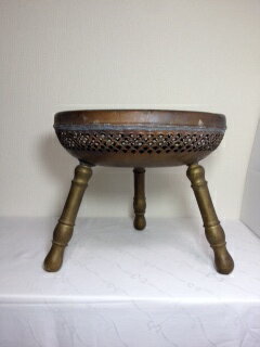 〇【真鍮製　テーブル】アンティーク インド 骨董