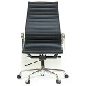 イームズアルミナムチェアハイバックフラットパッドブラックオフィスチェアおしゃれかっこいいデザイナーミッドセンチュリーチェア椅子リプロダクトジェネリックeames