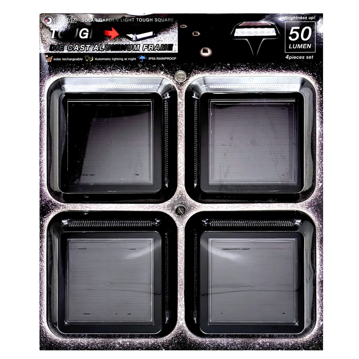 大進（ ダイシン ）埋め込み式 ソーラーガーデンライト 4Pセット 昼白色 DG-09R7 50ルーメン リチウム..