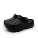 【お買い物マラソンクーポン発行中】 crocs クロックス レディース メンズ 男女兼用 ユニセックス 定番 サボ アウトドア 厚底 サンダル バヤ プラットフォーム クロッグ 208186-001 ブラック 黒の商品画像