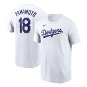 【お買い物マラソン割引クーポン発行中】 NIKE ナイキ MLB 限定 ドジャース 山本由伸 ネーム&ナンバー Tシャツ 半袖 10ALD901H ホワイト(4)