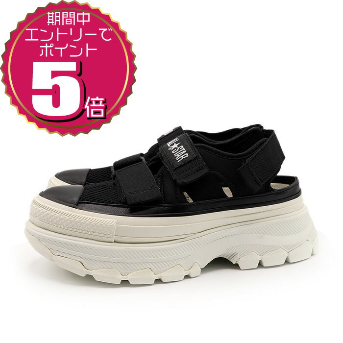 【エントリーでポイント5倍 4/24 20:00〜4/27 09:59】【割引クーポン利用もOK】CONVERSE コンバース レディース スポーツ カジュアル アウトドア 厚底 オールスター R トレックウェーブ サンダル OX 31310820 ブラック 黒