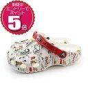 【エントリーでポイント5倍 7/4 20:00~7/11 01:59】【割引クーポン利用もOK】 特価★ crocs クロックス キッズ ジュニア 定番 サボ アウトドア スポーツ カジュアル サンダル ピーナッツ クラシック クロッグ キッズ 208630-94S スヌーピー ホワイト 白