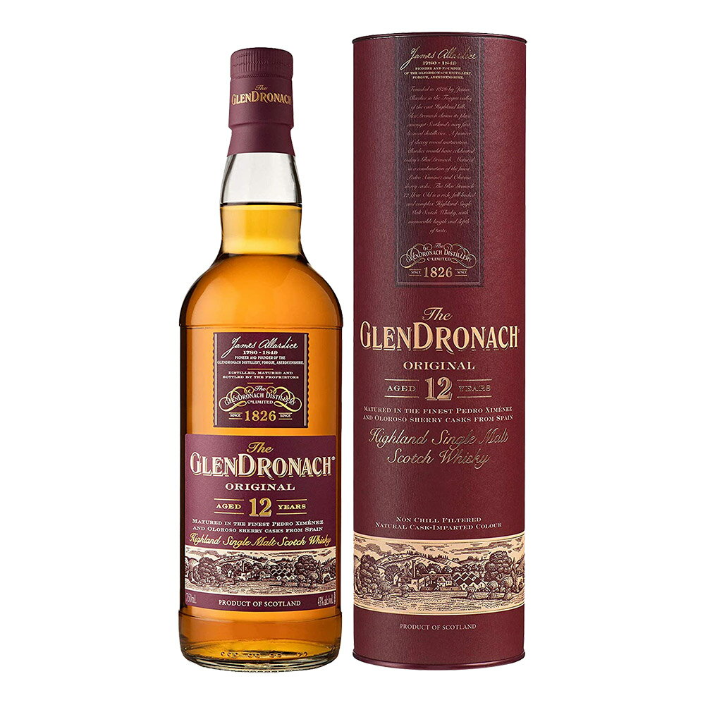 GLENDRONACH お酒 ギフト ウイスキー ハイランド シングルモルト グレンドロナック 12年 43° 700ml ≪ 専用箱入り ≫