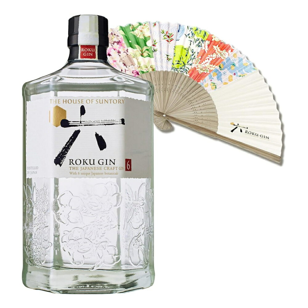 お酒 ギフト サントリー ジャパニーズクラフトジン 六〈ROKU〉 47° 700ml ≪ 千總 × ROKU オリジナル扇子付き ≫ 【 お酒 ギフト プレゼント 誕生日 御中元 】