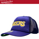 【限定セール】Mitchell & Ness ミッチェル&ネス NBA Satin Trucker Mesh Cap メッシュ キャップ Los Angeles...