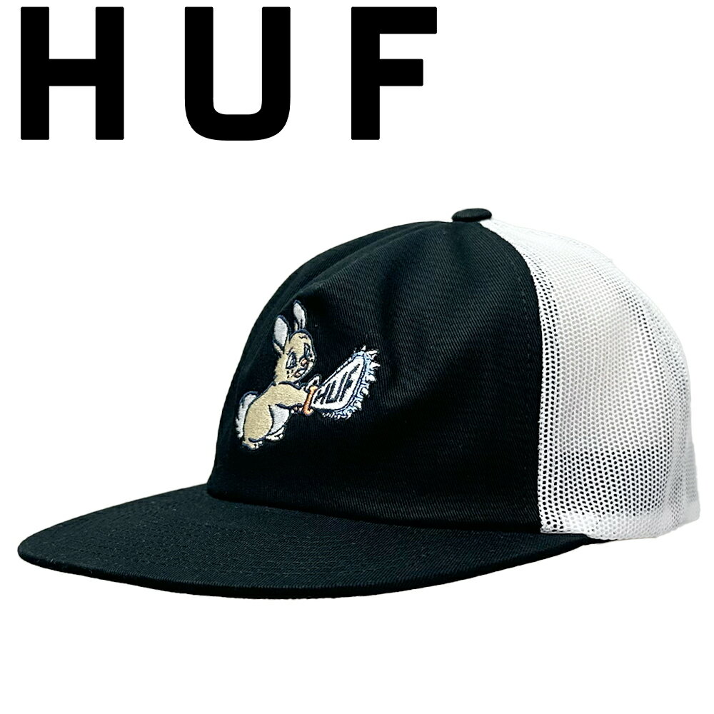 ハフ  帽子 メンズ Huf ハフ Bad Hare Trucker Hat Black ブラック スナップバック キャップ 帽子 正規品 ユニセックス 男女兼用 ストリート スケボー スケーター