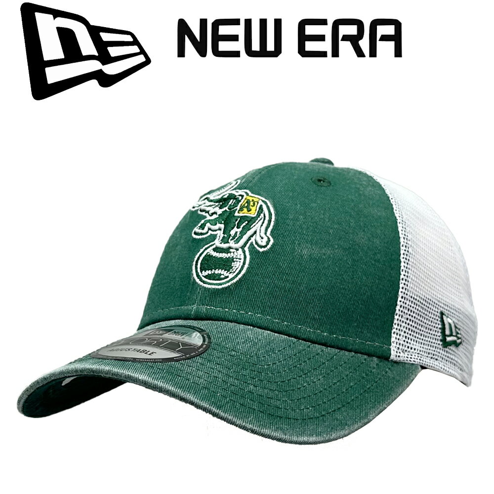 New Era ニューエラ 9Forty Cap 940 キャップ MLB Oakland Athletics Trucker Cap オークランド アスレチックス メッシュ Green グリーン 野球 帽子 正規品 ユニセックス 男女兼用 ストリート