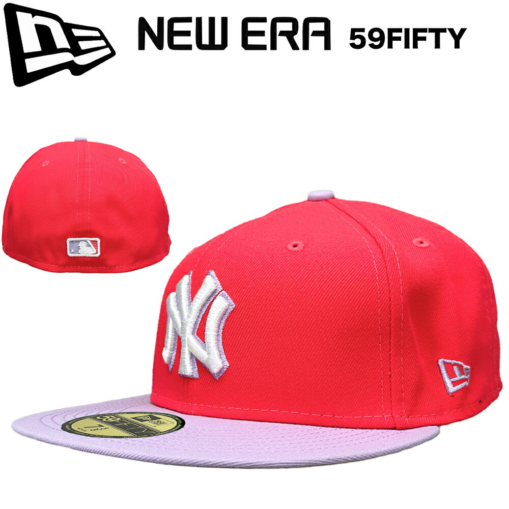 【限定セール】New Era ニューエラ キャップ 59Fifty ニューヨーク・ヤンキース New York NY Yankees レッド 赤 ツートーン ベースボール キャップ メジャーリーグ オーセンティック フラットバイザー 帽子 人気 ブランド(4)