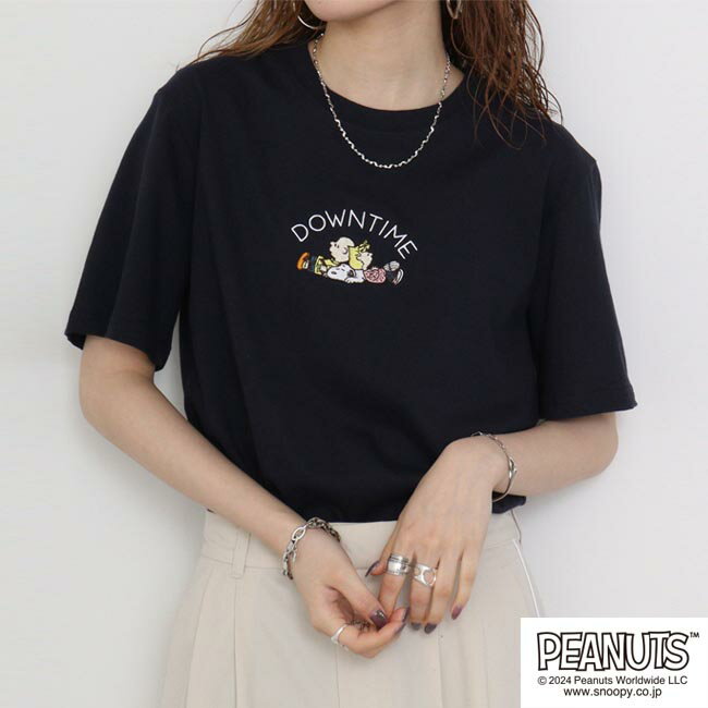 スヌーピー 刺繍 半袖 Tシャツ 春夏秋 フレンズ SNOOPY PEANUTS