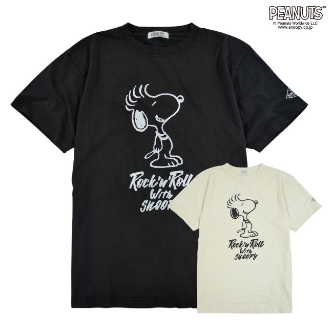 スヌーピー Tシャツ パンク ピグメント プリント Tシャツ ファンキー ロック 半袖 音楽 ロック メンズ レディース グッズ メール便