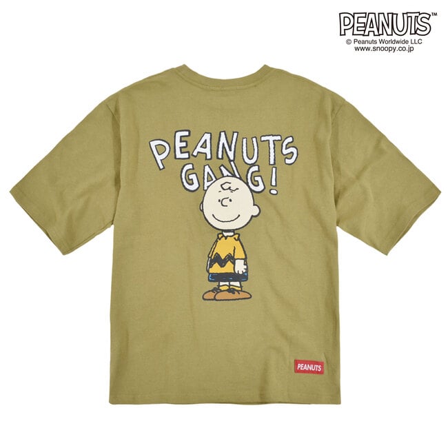 チャーリー ブラウン オーバーサイズ 半袖 Tシャツ ドロップショルダー ビッグ Tシャツ BIG シルエット SNOOPY ペア お揃い プレゼント ギフト グッズ レディース メンズ バックプリント スヌーピー メール便