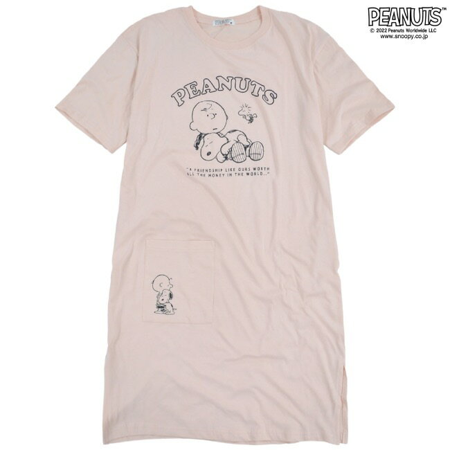 スヌーピー Tシャツ 半袖 レディース プリント BIG SNOOPY PEANUTS