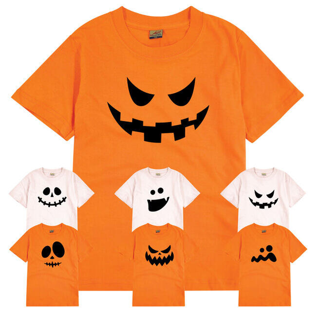 ハロウィン 大人 Tシャツ メンズ レディース ビッグ サイズ S M L LL 3L 4L 5L お揃い ペア 子供 サイズ あり おばけ カボチャ お化け かぼちゃ 仮装 ペア お揃い 大人サイズ 9020-hw