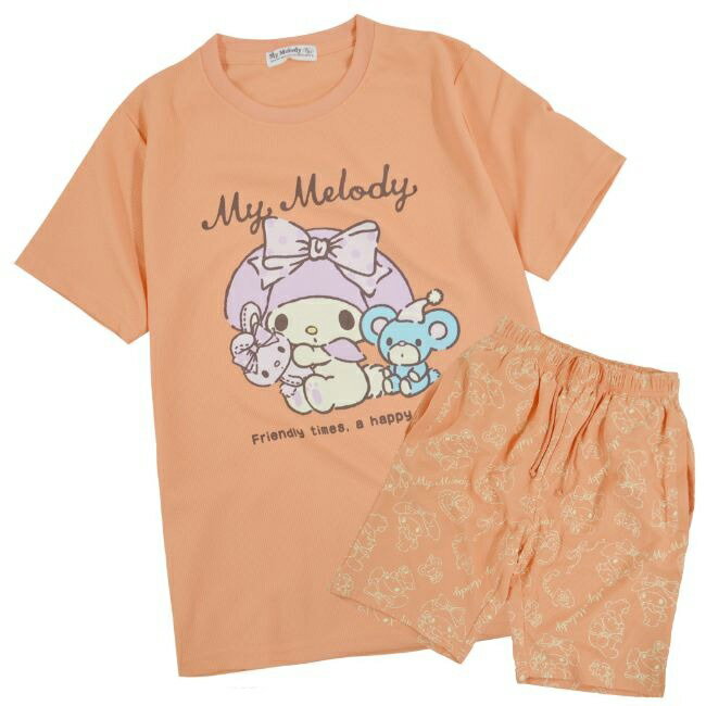 楽天CharaBasket（キャラバス）マイメロディ ドライワッフル　半袖　Tシャツ　ハーフパンツ 　セット マイメロ レディース M L LL