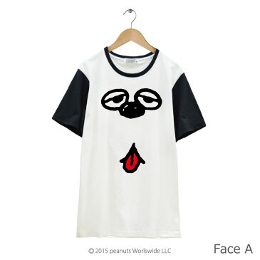 スヌーピー SNOOPY PEANUTS オラフ Olaf フェイス Tシャツ 半袖 オフホワイト×ブラック メンズ レディース 男女兼用 グッズ S M L LL 3L ビックサイズ キャラクター