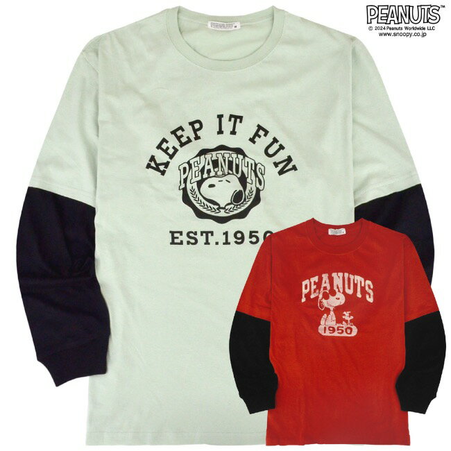 楽天市場】スヌーピー tシャツ 長袖(カラーレッド)(トップス 楽天市場】スヌーピー tシャツ 長袖(カラーレッド)(トップス