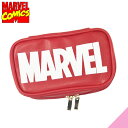 【メール便送料無料】MARVEL スクエアポーチ ロゴ レッド ペンケース ペンポーチ 筆箱 コスメポーチ /プレゼント/小物入れ