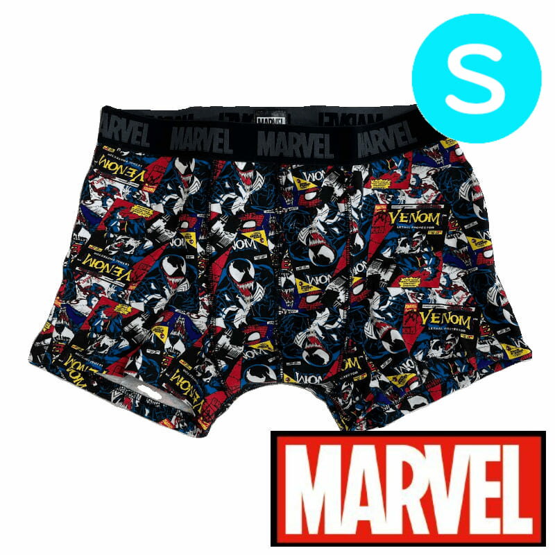 【パンツ3枚購入メール便送料無料】マーベル MARVEL ヴェノム コミック ボクサーパンツ (S)サイズ ブラック/メンズ/レディース/キャラクター/下着 キャラパン