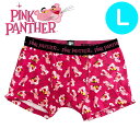 【パンツ3枚購入でメール便送料無料】ピンクパンサー ボクサーパンツ フェイスいっぱい PK L キャラクター ギフト ユニセックス メンズ ローライズ 綿混 綿 前閉じ