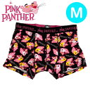 【パンツ3枚購入でメール便送料無料】ピンクパンサー ボクサーパンツ P&ロゴ BK M キャラクター ギフト ユニセックス メンズ ローライズ 綿混 綿 前閉じ