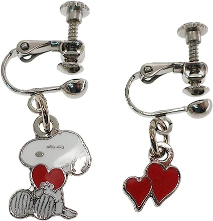 PEANUTS スヌーピー イヤリング アクセサリー ハート 真鍮 シルバー レディース シンプルデザイン パッ..