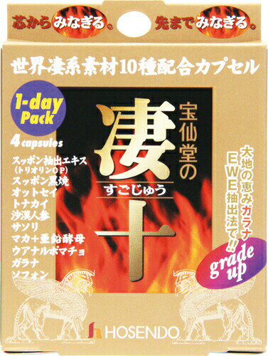 【メール便送料無料】宝仙堂 凄十（スゴジュウ）1dayパック(4粒入り)すごじゅう スゴジュウ 凄十 ...