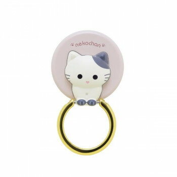 ねこちゃんのスマホリング しろくろ RING-NEKO05 ねこちゃんのスマホリング しろくろ RING-NEKO05