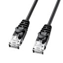 サンワサプライ カテゴリ6 極細LANケーブル 2m ブラック LA-SL6-02BK(2)