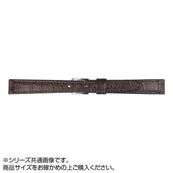 MIMOSA(ミモザ) 時計バンド P型押ワニ 13mm ダークブラウン (美錠:銀) CP-B13 MIMOSA(ミモザ) 時計バンド P型押ワニ 13mm ダークブラウン (美錠:銀) CP-B13