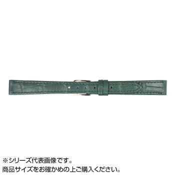 MIMOSA(ミモザ) 時計バンド P型押ワニ 9mm グリーン (美錠:銀) CP-G9