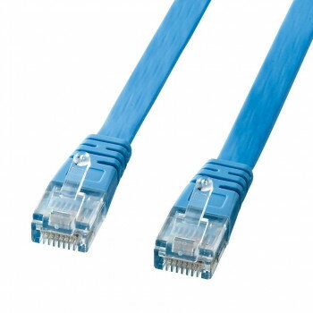 サンワサプライ UTPエンハンスドカテゴリ5より線フラットケーブル ライトブルー 3m LA-FL5-03LBK
