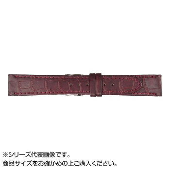 MIMOSA(ミモザ) 時計バンド P型押ワニ 19mm ワイン (美錠:銀) CP-W19
