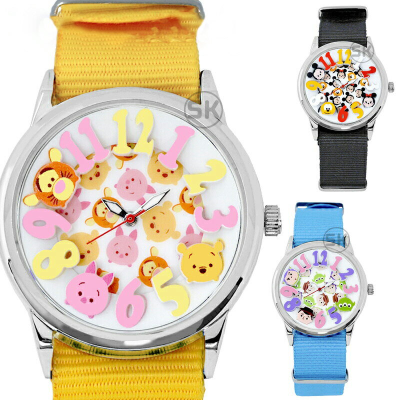 ディズニー 腕時計 NATO ベルト ツムツム TUMUTUMU ミッキー プーさん トイストーリー バズ ミニー ステンレス 裏蓋 ベルト キッズ シリアルナンバー入り 時計 Disney WATCH クリスマス 中学 子供 ギフトのサムネイル