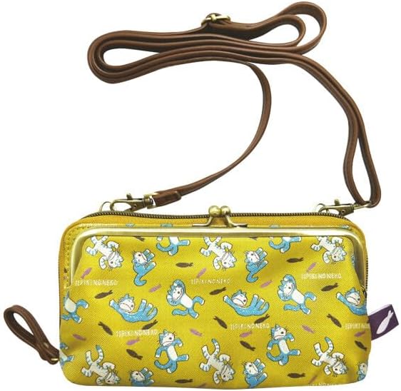 11ぴきのねこ ジャガードお財布ショルダー びっくり イエロー(キャラクターグッズ)