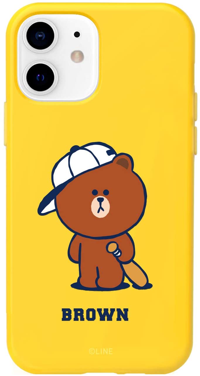 [LINE FRIENDS 公式ライセンス品] iPhone 12 mini ソフト ケース ライン フレンズ [ ブラウン マット仕上げ TPU アイフォン 12 ミニ カバー ] Brown's Sports Club BROWN KCE-CSB040【国内正規品/(キャラクターグッズ)