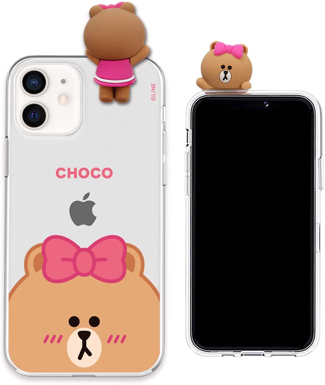 LINE FRIENDS iPhone 12 mini P[X [ CZXi CtY `R NA tBMAt ] FACE CHOCO KCE-CSG364yKi/(LN^[ObY)