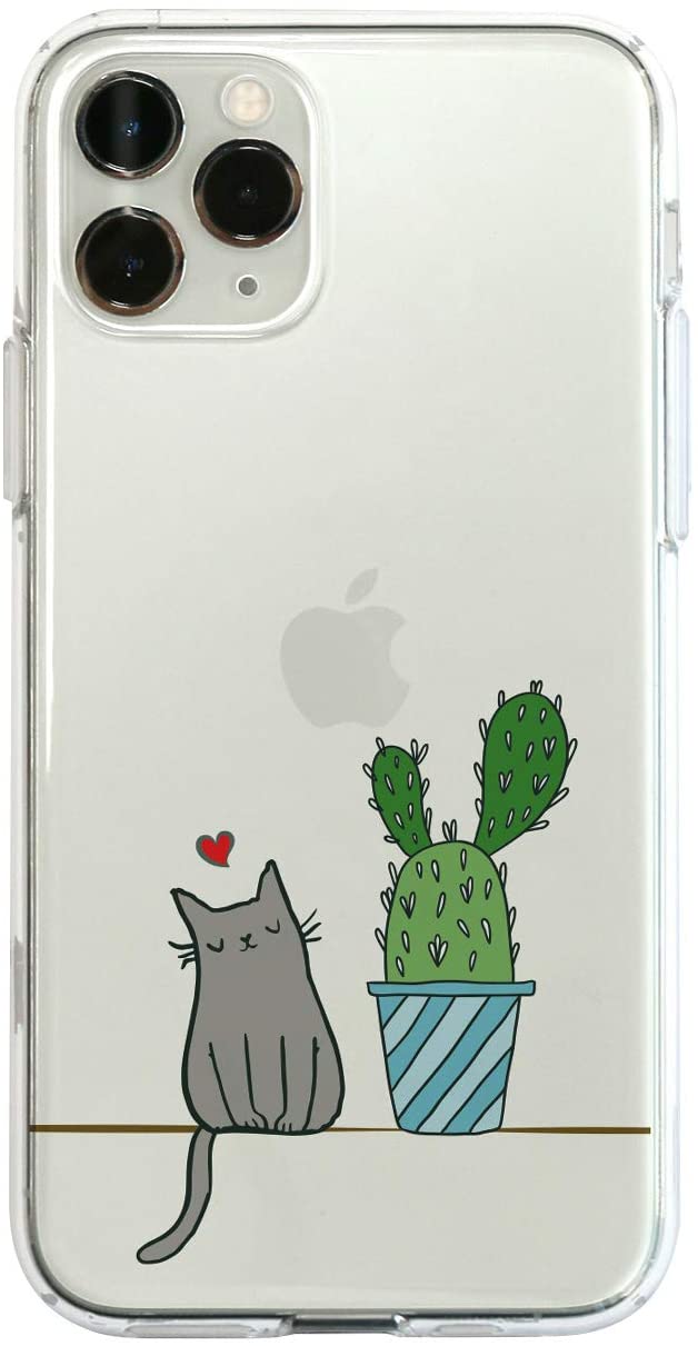 Rakuten - Dparks(ディーパークス) iPhone 11 Pro Max ソフト/クリア/スマホケース 猫とサボテン Ds17286i65R(キャラクター グッズ)