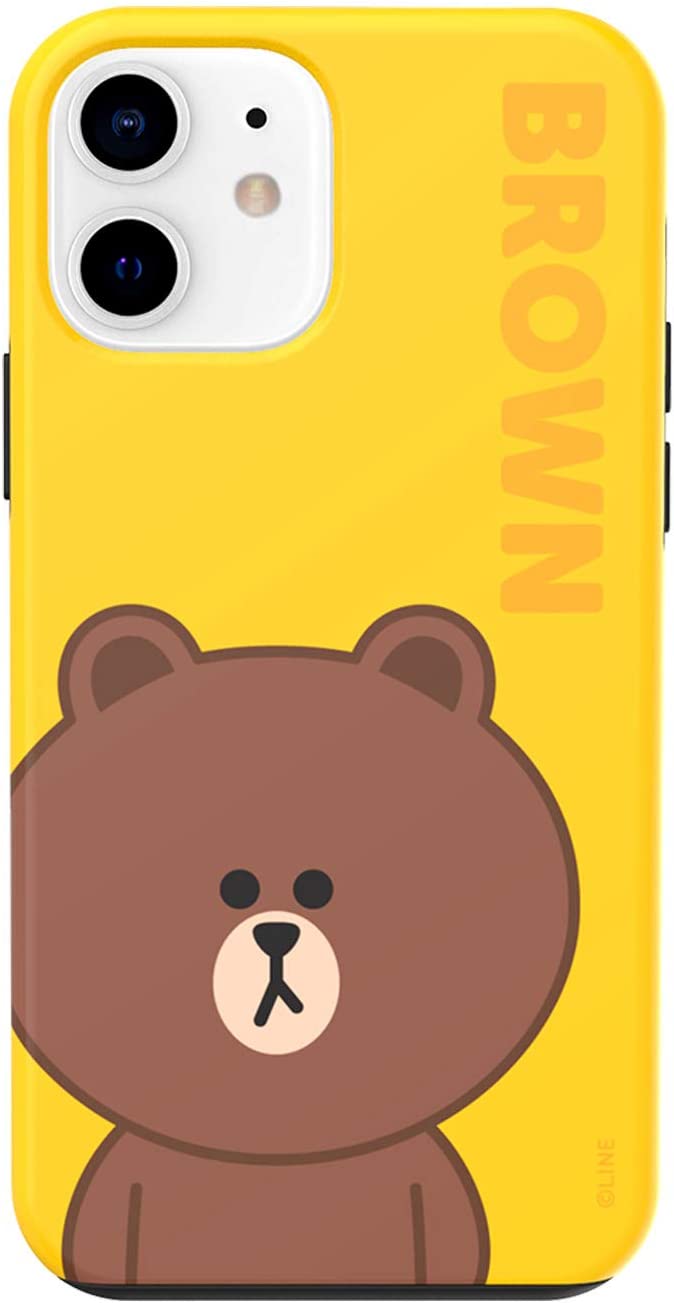 Rakuten - [LINE FRIENDS 公式ライセンス品] iPhone 12 mini ケース ライン フレンズ [ ブラウン 二重構造 ハイブリッド 耐衝撃 アイフォン 12 ミニ カバー ] DUAL GUARD BASIC BROWNKCE-CSB036(イエロー)【国内正規品】(キャラクターグッズ)