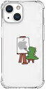 iPhone 13 mini スマホケース [ エイカン恐竜 キャラクター 透明 TPU 耐衝撃] おしごとザウルス 画家 グリーン AK20944i13MN(キャラクターグッズ)