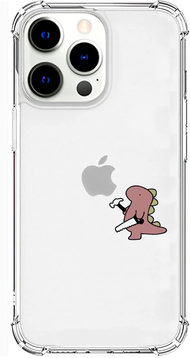 iPhone 13 Pro スマホケース [ エイカン恐竜 キャラクター 透明 TPU 耐衝撃] おしごとザウルス 日曜大工 ピンク AK20997i13P(キャラクターグッズ)