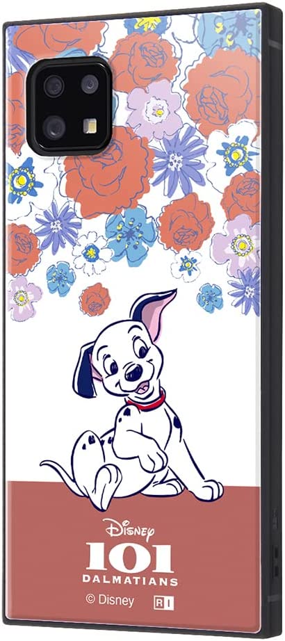 イングレム AQUOS sense6s / AQUOS sense6 / 『ディズニーキャラクター』/耐衝撃ハイブリッドケース KAKU / 子犬_フラワー IQ-DAQSE6K3TB/DL2(キャラクターグッズ)