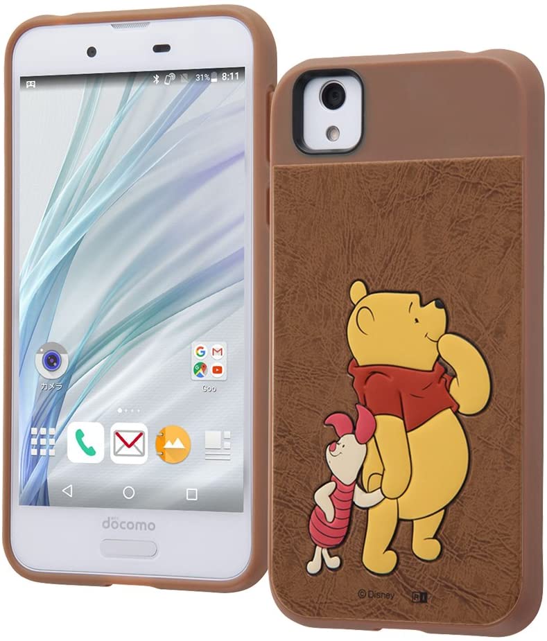 AQUOS sense/sense lite/ディズニー/耐衝撃/スマホケース キャトル ポップアップ/『くまのプーさん』_1(キャラクター グッズ)