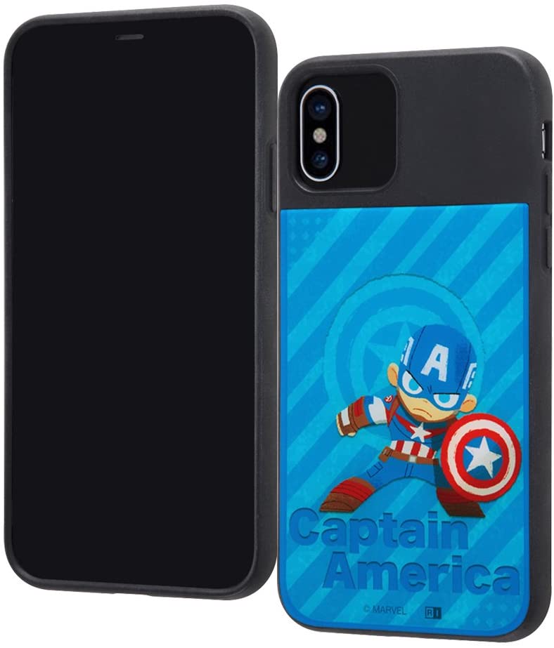 Rakuten - iPhoneX スマホケース/MARVEL/耐衝撃/スマホケースキャトル パネル/『キャプテン・アメリカ』_1(キャラクター グッズ)