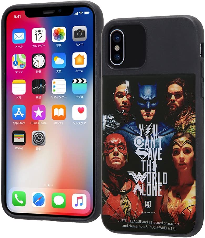 iPhoneX 저스티스 리그 내충격/스마트폰 케이스 캐틀/포스터 아트 A(캐릭터 상품)